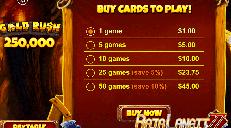 Panduan Menang Terus Di Game Online Gold Rush Scratchcard